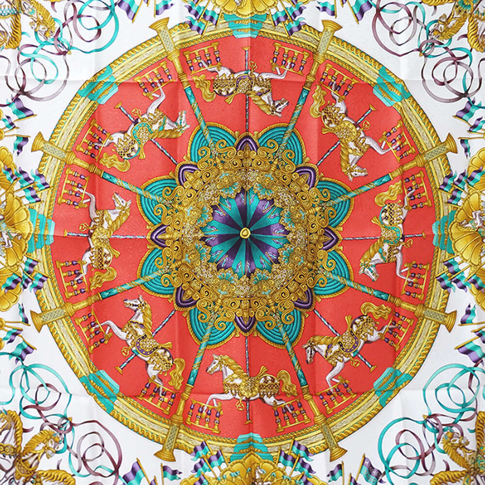 HERMES Authentic Red Silk Scarf - Picture 2 of 6